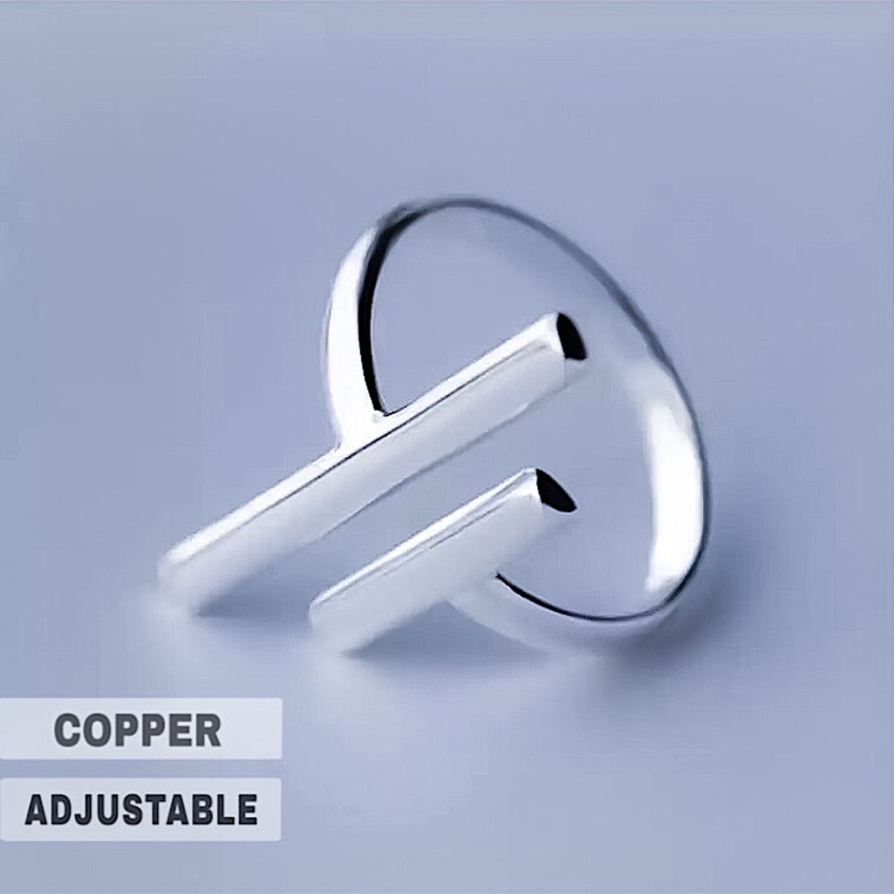 ⚜️𝟯𝟬%𝗢𝗙𝗙 𝗯𝘂𝗻𝗱𝗹𝗲𝘀 𝟯+⚜️ NEW Double Bar Silver Minimalist Adjustable Ring